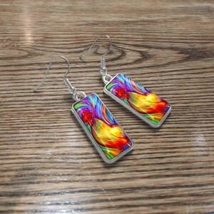 Colorful Rectangular Earrings